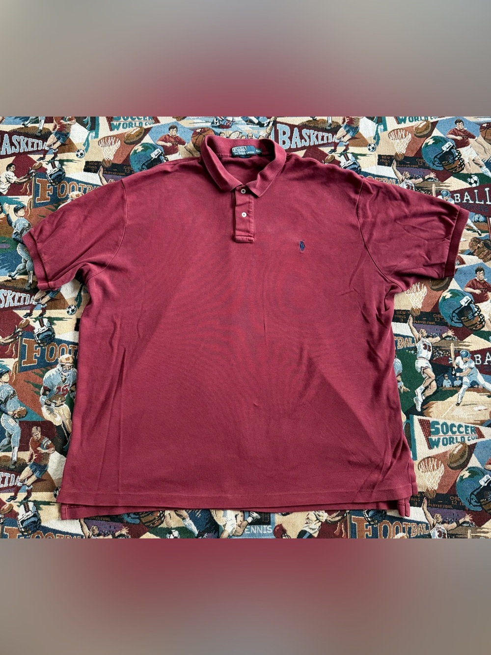Vintage 90s Men’s Polo Ralph Lauren Red Polo Shirt